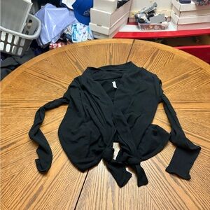 Fabletics Black Open-Front Cardigan